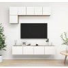 5dílný set TV skříněk dřevotříska [3079323] (Barva Bílá s vysokým leskem)