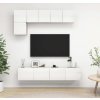 5dílný set TV skříněk dřevotříska [3079323] (Barva Bílá s vysokým leskem)