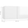 Závěsné TV skříňky 3 ks 60x30x30 cm kompozitní dřevo [804528] (Barva Bílá s vysokým leskem)