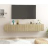 Závěsné TV skříňky 3 ks 60x30x30 cm kompozitní dřevo [804528] (Barva Bílá s vysokým leskem)