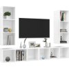 Nástěnné TV skříňky 4 ks kompozitní dřevo [3079886] (Barva Bílá s vysokým leskem)