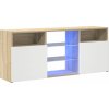 TV skříňka s LED osvětlením 120x30x50 cm [804301] (Barva Bílá)