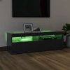 TV skříňka s LED osvětlením 120 x 35 x 40 cm [804381] (Barva šedá s vysokým leskem)