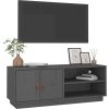 TV skříňka 105 x 34 x 40 cm masivní borové dřevo [818222] (Barva Šedá)