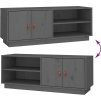 TV skříňka 105 x 34 x 40 cm masivní borové dřevo [818222] (Barva Šedá)