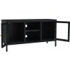 TV stolek 105 x 35 x 52 cm ocel a sklo [336058] (Barva Černá)