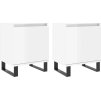 Noční stolky 2 ks 40 x 30 x 50 cm kompozitní dřevo [826849] (Barva Bílá s vysokým leskem)