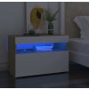 Noční stolky 2 ks s LED osvětlením 60 x 35 x 40 cm [3082775] (Barva Bílá)