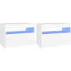 Noční stolky 2 ks s LED osvětlením 60 x 35 x 40 cm [3082775] (Barva Bílá)