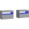 Noční stolky 2 ks s LED osvětlením 60 x 35 x 40 cm [3082775] (Barva Bílá)