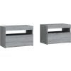 Noční stolky 2 ks s LED osvětlením 60 x 35 x 40 cm [3082775] (Barva Bílá)