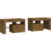 Noční stolky 2 ks s LED osvětlením 70 x 36,5 x 40 cm [3152775] (Barva Kouřový dub)