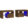 Noční stolky 2 ks s LED osvětlením 70 x 36,5 x 40 cm [3152775] (Barva Kouřový dub)