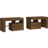 Noční stolky 2 ks s LED osvětlením 70 x 36,5 x 40 cm [3152775] (Barva Kouřový dub)