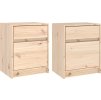 Noční stolky 2 ks 40 x 31 x 50 cm masivní borovice [808128] (Barva Šedá)