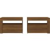 Noční stolky 2 ks s LED osvětlením 60 x 35 x 40 cm [3144974] (Barva Hnědý dub)