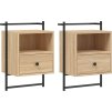 Noční stolky nástěnné 2 ks 40x30x61 cm kompozitní dřevo [833436] (Barva dub sonoma)