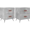 Noční stolky 2 ks 40 x 35 x 47,5 cm kompozitní dřevo [827253] (Barva Betonová šedá)