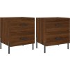 Noční stolky 2 ks 40 x 35 x 47,5 cm kompozitní dřevo [827335] (Barva Kouřový dub)