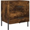 Noční stolky 2 ks 40 x 35 x 47,5 cm kompozitní dřevo [827335] (Barva Kouřový dub)