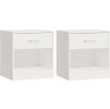 Noční stolky 2 ks se zásuvkou [342585] (Barva Bílá s vysokým leskem)