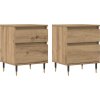 Noční stolky 2 ks 40 x 35 x 50 cm kompozitní dřevo [830657] (Barva Bílá s vysokým leskem)