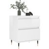 Noční stolky 2 ks 40 x 35 x 50 cm kompozitní dřevo [830657] (Barva Bílá s vysokým leskem)