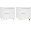 Noční stolky 2 ks 40 x 35 x 50 cm kompozitní dřevo [830657] (Barva Bílá s vysokým leskem)