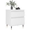 Noční stolky 2 ks 40 x 35 x 50 cm kompozitní dřevo [830657] (Barva Bílá s vysokým leskem)