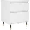Noční stolky 2 ks 40 x 35 x 50 cm kompozitní dřevo [830657] (Barva Bílá s vysokým leskem)
