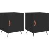 Noční stolky 2 ks 40 x 40 x 50 cm kompozitní dřevo [827503] (Barva Černá)