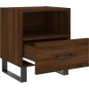 Noční stolky 2 ks 40 x 35 x 47,5 cm kompozitní dřevo [827499] (Barva Hnědý dub)