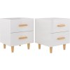 Noční stolky 2 ks 40 x 35 x 47,5 cm [811983] (Barva Bílá s vysokým leskem)