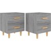 Noční stolky 2 ks 40 x 35 x 47,5 cm [811983] (Barva Bílá s vysokým leskem)
