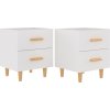 Noční stolky 2 ks 40 x 35 x 47,5 cm [811983] (Barva Bílá s vysokým leskem)