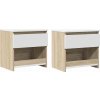 Noční stolky 2 ks 40 x 30 x 39 cm kompozitní dřevo [803460] (Barva šedá s vysokým leskem)
