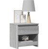 Noční stolky 2 ks 40 x 30 x 39 cm kompozitní dřevo [803460] (Barva šedá s vysokým leskem)
