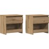 Noční stolky 2 ks 40 x 30 x 39 cm kompozitní dřevo [803460] (Barva šedá s vysokým leskem)