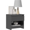 Noční stolky 2 ks 40 x 30 x 39 cm kompozitní dřevo [803460] (Barva šedá s vysokým leskem)