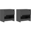 Noční stolky 2 ks 40 x 30 x 39 cm kompozitní dřevo [803460] (Barva šedá s vysokým leskem)