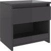 Noční stolky 2 ks 40 x 30 x 39 cm kompozitní dřevo [803460] (Barva šedá s vysokým leskem)