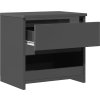 Noční stolky 2 ks 40 x 30 x 39 cm kompozitní dřevo [803460] (Barva šedá s vysokým leskem)