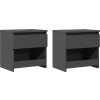 Noční stolky 2 ks 40 x 30 x 39 cm kompozitní dřevo [803460] (Barva šedá s vysokým leskem)