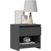 Noční stolky 2 ks 40 x 30 x 39 cm kompozitní dřevo [803460] (Barva šedá s vysokým leskem)