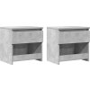 Noční stolky 2 ks 40 x 30 x 39 cm kompozitní dřevo [803460] (Barva šedá s vysokým leskem)