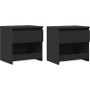 Noční stolky 2 ks 40 x 30 x 39 cm kompozitní dřevo [803460] (Barva šedá s vysokým leskem)