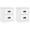Noční stolky 2 ks 39 x 39 x 47,5 cm kompozitní dřevo [816145] (Barva Bílá)