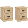 Noční stolky 2 ks 39 x 39 x 47,5 cm kompozitní dřevo [816145] (Barva Bílá)