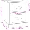 Noční stolky 2 ks 39 x 39 x 47,5 cm kompozitní dřevo [816145] (Barva Bílá)