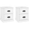 Noční stolky 2 ks 39 x 39 x 47,5 cm kompozitní dřevo [816145] (Barva Bílá)